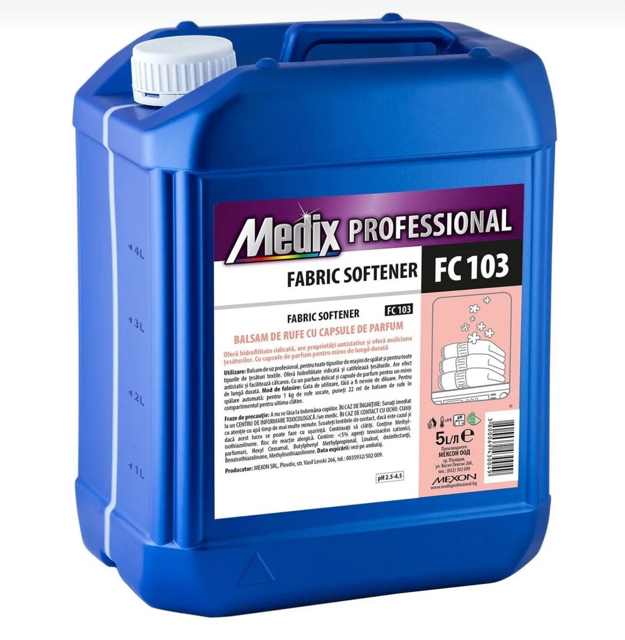 Balsam pentru tesaturi cu capsule de parfum, 5L Medix Professional